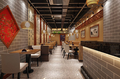 大涌镇传统中式餐厅餐馆装修设计效果图
